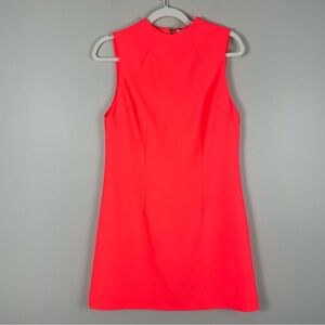 Alice + Olivia Womens 8 Coley Shift Mini Dress Crew Neck Neon A-Line Sleeveless